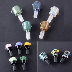 Colorful Heady Glass Carb Caps Smoking Accessaries 3 Styles Water Pipe Bowl For Bongs Quartz Banger Water Pipes Wax Rig Dab Rigs Wholesale