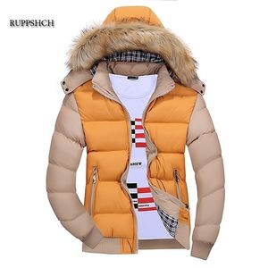 Jesień i kurtka zimowa mężczyźni moda kapturzowa płaszcz parka grube ciepłe ubrania M-4XL 211214
