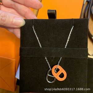Nieuwe Mode Veelzijdige Ne Necklace Dames Cowhide Lock Dubbele Hanger Afneembare Exclusieve Sieraden Verkoop