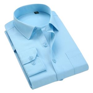 Alta Qualidade Classic Twill Men's Socio Camisetas Longa Manga Combiente Regular Casual Plus Size Camisa de Vestido 5XL 210708
