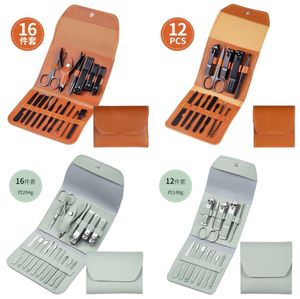 Mode Partihandel Nail Art Kits Cuticle Nippers Nails Clippers för skönhetssalong och DIY Personliga 12PCs 16PCS Manicure Set Tools