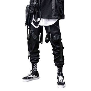 Nowa Streetwear Męskie Multi Kieszenie Harem Cargo Spodnie Hip Hop Casual Male Track Joggers Spodnie Moda Harajuku Mężczyźni Spodnie A21 H1223