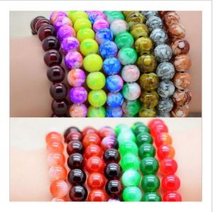 new style korea glass elastic bracelet 8mm crystal starry sky and stone bead bracelets MixedLot 100pcs/lot