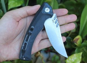 Offerta speciale Coltello pieghevole Flipper Lama D2 Stone Wash Nero G10 + Manico in acciaio inossidabile Cuscinetto a sfere Coltelli tascabili EDC ad apertura rapida