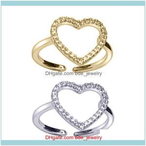 Свадебные ювелирные изделияные кольца ретро любовь сердце полые открытые кольца женские тенденции сладкий элегантный ручной работы HIP-хоп мода падение доставки 2021 EC