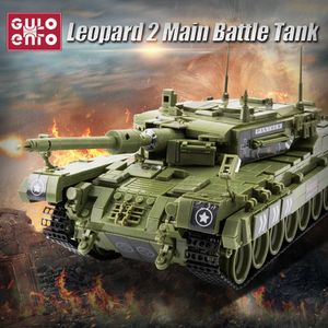 Gulo Gulo 2127PCS Tyska Panzer VIII Maus Tank Byggnadsblock Armé Soldat Leopard 2 Main Battle Bricks Barn Barnleksaker Gåvor H0917