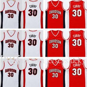 NCAA Davidson Wildcats 30 Curry Use Red Stitched Stephen College Jersey Men Color Team Bordado para fãs de esporte