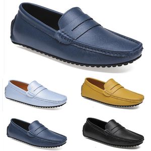 Leder-Erbsen-Herren-Freizeit-Fahrschuhe, weiche Sohle aus Gummi, Silber, Elfenbein, Schwarz, Dunkelgrau, Khaki, Schokoladengraues Schuhwerk, All-Match-Lazy-Cross-Border-Sneaker, Farbe 13-4