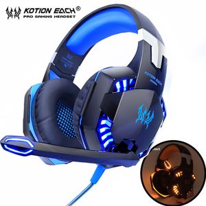 KOTION EACH Gaming Headphones Headset Deep Bass Stereo wired gamer Earphone Microphone with backlit PS4 phone PC Laptop