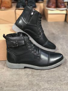 Moda Mężczyźni Martin Boot Oxford Lace Up Formal Sukienka Buty Wysokiej Genuine Skórzane Trampki Męskie Niepoślizgowe Buty Buty Ślubne 007