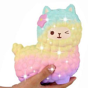 Jumbo Sheep Alpaca Squishy Cute Galaxy Lento aumento Spremere Giocattoli Animali Squishy Squish Commercio all'ingrosso Sollievo dallo stress Squisito regalo per bambini Y1210