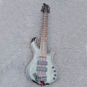 Bas Yaka Gül Ağacı toptan satış-Yeni Varış Strings Gri Boyun Vücut Aşağıyla Elektrik Bas Gitar Aktif Devre Gülağacı Fretboard Özelleştirilebilir