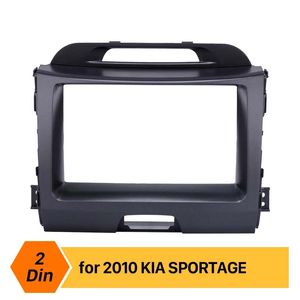Dubbel din bilradio Fascia för Kia Sportage Stereo Interface Audio Fitting Adapter Trim Panel Kit Frame Dash Panel