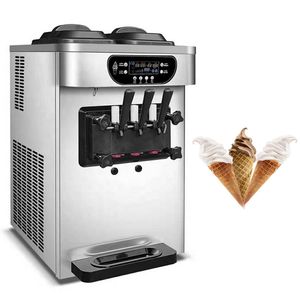 Commercial Desktop Soft Ice Cream Makers Machine Stainless Steel Sweet Cone Vending