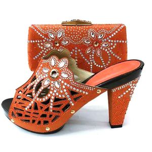 Mode Italienska Skor Med Matchande Väskor Afrikanska High Heel Women Shoesand Bag Set för Prom Party