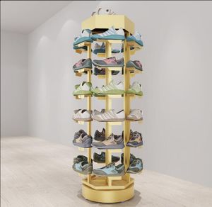 Sko display rack kommersiella möbler golv typ skor butik rack klädbutik järnhylla flerskikts förvaringshyllor243d