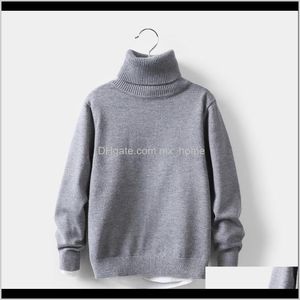 Pullover Tröjor Baby Maternity Drop Leverans 2021 Baby Girl Winter Clothes Solid Barn Strikkad Tröja Mjuk för tjejer Turtleneck barn C