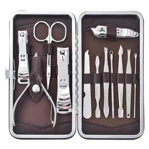 Home tool supplies 12pcs Nail Tools Leather Case for Personal Manicure & Pedicure Set Travel & Grooming Kit With Retail package