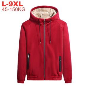 Pile invernale Giacche con cappuccio Cappotti Uomo Giacca softshell Uomo Parka caldo Giacca a vento Cappotto da uomo spesso Taglie forti 7xl 8xl 9xl 211110