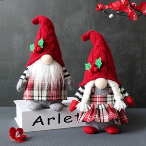 Christmas Decorations Cute Gnome Plush Doll Faceless Party Props With Hooded Home Table Gnomes Decor For Ornament Gifts w-00974