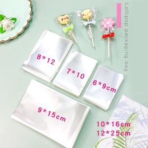 Wholesale 500pcs Samll Plastic bags Clear Cellophane Cake Wrap Bag Lollipop Bakery Gift Cookie Packaging 6x10, 8X12,9X15cm Packing