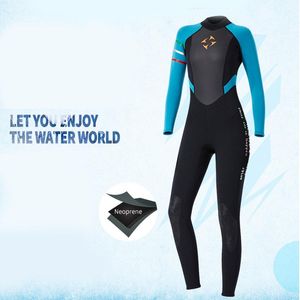 Nadar com roupas de mergulho de mergulho de merda de 3 mm de neoprene de mergulho de nadação de nadar de manga longa Mantenha o zíper das costas para esportes aquáticos bhd2