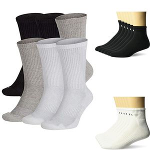 Highest quality men's training socks sports socks 100% cotton thick white grey black stockings combination