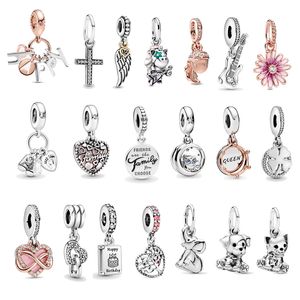 925 sterling silver beads lucky four-leaf clover charm pendants DIY ladies jewelry charms fit pandora bracelet with original box