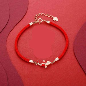 Skönhet lycklig koi armband kvinnlig ins inte lätt att blekna rött rep vävning förbjudna staden antika flickvänner armband Benmingnian gåva kvinna