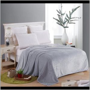 Coperte Tessili Casa Gardenhome Moda Super Soft Solido Caldo Micro Peluche Tappeto in Pile Biancheria da Letto Er Coperta in Maglia Grossa Drop Delivery 2