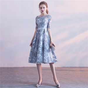 Party Dress Women Blue Gray S-3XL Plus Size Bandage Spring Summer Elegant Host Banquet Vestidos LR210 210531