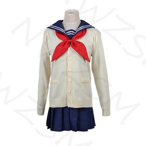 My Hero Academia Cosplay Halloween Kostium Anime Boku No Himiko Toga JK Jednolite sweter Płaszcz Wig Kostiumy Y0913