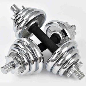 Verstelbare Electroplating Gewichten Man Rubber-Covered Dumbbell Set Barbell Home Gym Fitness Training Weegapparatuur