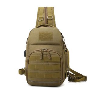 Miltitary Tactical Shoulder Bag Outdoor Army Airsoft Molle Backpack Fishing Hunting Camping Hiking Nylon Chest Sling Bag Packs Y0721