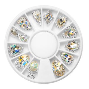 Rhinestones Rhinestones & 12pcs Box Rhinestone AB Crystal Alloy Flat Back s Stone Gems Glass Jewelry 3D Nail Art DIY Design C...