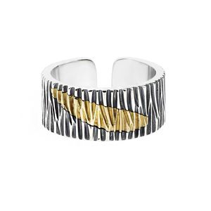 925 Sterling Silber Ring Männer Und Frauen Hip Hop Ins Trend Mode Holzmaserung Retro Öffnung Einstellbar Flut Marke schmuck