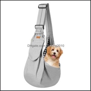 Автомобильные сиденья Ers Dog Pet Guppire Home Gardendog Cat Sling Carrier Регулируемый блок -ремешок с сетчатым карманом для открытого путешествия Del Del Del