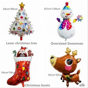 Party Decoration Balloon Santa Claus Aluminium Foil Globe Deer Christmas Boots Ornaments Year