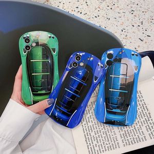 Azul e verde chave padrão esportes casos de telefone estilo de carro para iphone 12 11 pro promax x xs max 7 8 plus