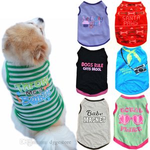 セキュリティ犬のシャツの夏の服のための犬のための犬の昇華印刷の子犬Tシャツの綿後背位衣装猫服ベスト18色卸売XS A202