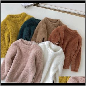 Pullover Pullover Kleidung Baby Mutterschaft Drop Lieferung 2021 Mädchen Kinder Nerz Kaschmir Pullover Pullover Winter Baby Kinder Warme Pullover Mantel