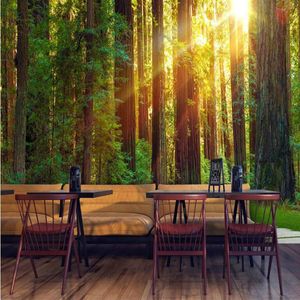 Wallpapers Home Improvement Jungle Landscape 3D Po For Lving Room Bedroom Walls Forest Sunrise Wall Papers Decor