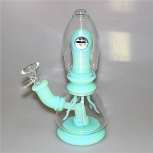 Eye water pipes pipe smoking glass bong hookah silicone bongs 7.8 inch heat resistant oil burner tobacco tube for dry herb