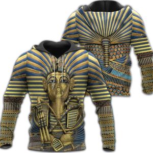 Męskie bluzy bluzy modne Egipcjanin King Tutankhamun Art 3D Ogólnie Drukowane Z Kapturem Harajuku Fashion Pullover Unisex Casual