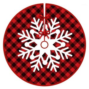 Wholesale 36 inch tree skirt resale online - Christmas Decorations Tree Skirt Inches Plush Embroidered Rustic Holiday Classic Red For Christm