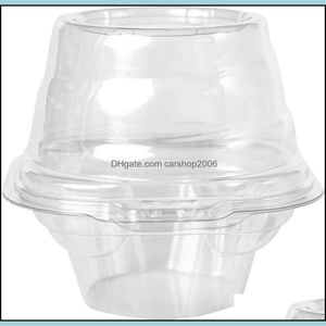 Disposable Take Out Containers Kitchen Supplies Kitchen, Dining & Bar Home Garden Individual Plastic Cupcake - Mini Fluted Cake Container Bp