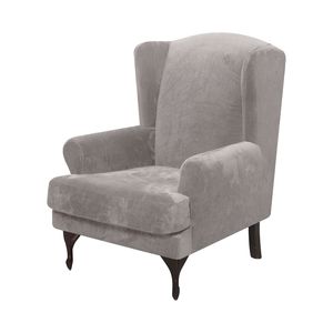 Wing Back Chair Cover Velvet Spanex Winback Sofa Fundas Par Sofás 211105