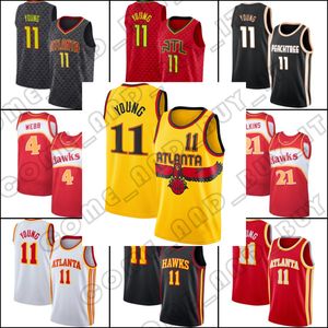 11 Trae Basketball Young Jersey Spud 4 Webb-tröjor De'Andre 12 Hunter Throwback Uniform 75-årsjubileum