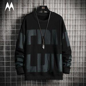 Boy Crewneck Baskı Kazak Erkek Bahar Kore Moda Hoodie Streetwear Hip Hop Kazak Harajuku Uzun Kollu Erkekler 210927