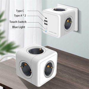 Wholesale cubed power for sale - Group buy Power Cube socket Smart Wall Outlets USB Socket V A V Adapter Strip Extension Multi Switched Converter